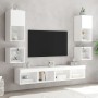 Wall TV cabinets with LED lights 2 pcs white 30x28.5x30 cm by , TV Furniture - Ref: Foro24-836974, Price: 44,59 €, Discount: %