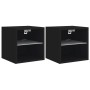 Wall TV cabinets with LED lights 2 pcs black 30x28.5x30 cm by , TV Furniture - Ref: Foro24-836976, Price: 49,97 €, Discount: %