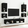 Wall TV cabinets with LED lights 2 pcs black 30x28.5x30 cm by , TV Furniture - Ref: Foro24-836976, Price: 49,97 €, Discount: %