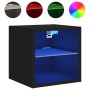 Wall TV cabinets with LED lights 2 pcs black 30x28.5x30 cm by , TV Furniture - Ref: Foro24-836976, Price: 49,97 €, Discount: %