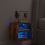 Wall-mounted TV cabinet with LED lights smoked oak 30x28.5x30 cm by , TV Furniture - Ref: Foro24-836981, Price: 31,35 €, Disc...