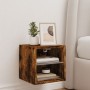 Wall-mounted TV cabinet with LED lights smoked oak 30x28.5x30 cm by , TV Furniture - Ref: Foro24-836981, Price: 31,35 €, Disc...