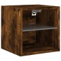 Wall-mounted TV cabinet with LED lights smoked oak 30x28.5x30 cm by , TV Furniture - Ref: Foro24-836981, Price: 31,35 €, Disc...