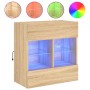 Wandmontierter TV-Schrank mit LED-Leuchten Sonoma-Eiche 58,5 x 30 x 60,5 cm von , TV-Möbel - Ref: Foro24-837094, Preis: 55,38...