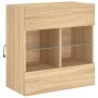 Wandmontierter TV-Schrank mit LED-Leuchten Sonoma-Eiche 58,5 x 30 x 60,5 cm von , TV-Möbel - Ref: Foro24-837094, Preis: 55,38...