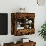 Wall-mounted TV cabinet with LED lights smoked oak 58.5x30x60.5 cm by , TV Furniture - Ref: Foro24-837096, Price: 56,99 €, Di...