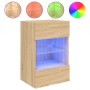 Wandmontierter TV-Schrank mit LED-Leuchten Sonoma-Eiche 40x30x60,5 cm von , TV-Möbel - Ref: Foro24-837082, Preis: 46,06 €, Ra...