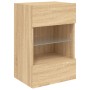 Wall-mounted TV cabinet with LED lights Sonoma oak 40x30x60.5 cm by , TV Furniture - Ref: Foro24-837082, Price: 46,06 €, Disc...