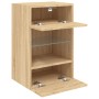 Wandmontierter TV-Schrank mit LED-Leuchten Sonoma-Eiche 40x30x60,5 cm von , TV-Möbel - Ref: Foro24-837082, Preis: 46,06 €, Ra...