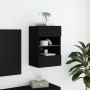 Mueble de TV de pared con luces LED negro 40x30x60,5 cm de , Muebles TV - Ref: Foro24-837080, Precio: 47,35 €, Descuento: %