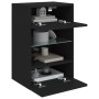 Wall-mounted TV cabinet with LED lights black 40x30x60.5 cm by , TV Furniture - Ref: Foro24-837080, Price: 47,99 €, Discount: %