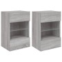 TV wall furniture LED lights 2 pcs gray Sonoma 40x30x60.5 cm by , TV Furniture - Ref: Foro24-837089, Price: 90,91 €, Discount: %