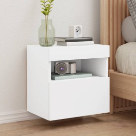 Wall TV cabinets with LED lights 2 pcs white 40x30x40 cm by , TV Furniture - Ref: Foro24-837170, Price: 61,77 €, Discount: %