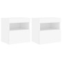 Muebles de TV de pared con luces LED 2 uds blanco 40x30x40 cm de , Muebles TV - Ref: Foro24-837170, Precio: 61,77 €, Descuent...