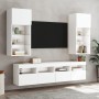 Muebles de TV de pared con luces LED 2 uds blanco 40x30x40 cm de , Muebles TV - Ref: Foro24-837170, Precio: 61,77 €, Descuent...