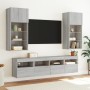 Wall-mounted TV cabinet with LED lights Sonoma gray 40x30x40 cm by , TV Furniture - Ref: Foro24-837179, Price: 36,99 €, Disco...