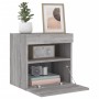 Wall-mounted TV cabinet with LED lights Sonoma gray 40x30x40 cm by , TV Furniture - Ref: Foro24-837179, Price: 36,99 €, Disco...