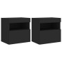 Wall TV cabinets with LED lights 2 pcs black 40x30x40 cm by , TV Furniture - Ref: Foro24-837172, Price: 61,77 €, Discount: %