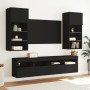 Wall TV cabinets with LED lights 2 pcs black 40x30x40 cm by , TV Furniture - Ref: Foro24-837172, Price: 61,77 €, Discount: %