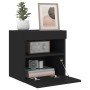 Wall TV cabinets with LED lights 2 pcs black 40x30x40 cm by , TV Furniture - Ref: Foro24-837172, Price: 61,77 €, Discount: %