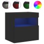 Wall TV cabinets with LED lights 2 pcs black 40x30x40 cm by , TV Furniture - Ref: Foro24-837172, Price: 61,77 €, Discount: %