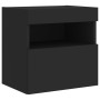 Wall TV cabinets with LED lights 2 pcs black 40x30x40 cm by , TV Furniture - Ref: Foro24-837172, Price: 61,77 €, Discount: %