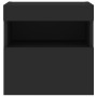 Wall TV cabinets with LED lights 2 pcs black 40x30x40 cm by , TV Furniture - Ref: Foro24-837172, Price: 61,77 €, Discount: %