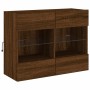 Wall-mounted TV cabinet with LED lights brown oak 78.5x30x60.5 cm by , TV Furniture - Ref: Foro24-837105, Price: 68,22 €, Dis...