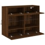 Wall-mounted TV cabinet with LED lights brown oak 78.5x30x60.5 cm by , TV Furniture - Ref: Foro24-837105, Price: 69,99 €, Dis...