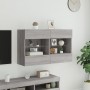 Wall-mounted TV cabinet with LED lights Sonoma gray 98.5x30x60.5 cm by , TV Furniture - Ref: Foro24-837111, Price: 53,99 €, D...