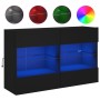 Wall-mounted TV cabinet with LED lights black 98.5x30x60.5 cm by , TV Furniture - Ref: Foro24-837107, Price: 78,87 €, Discoun...