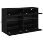 Wall-mounted TV cabinet with LED lights black 98.5x30x60.5 cm by , TV Furniture - Ref: Foro24-837107, Price: 78,87 €, Discoun...