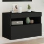 Mueble de TV de pared con luces LED negro 60x30x40 cm de , Muebles TV - Ref: Foro24-837185, Precio: 48,59 €, Descuento: %