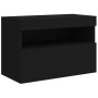 Mueble de TV de pared con luces LED negro 60x30x40 cm de , Muebles TV - Ref: Foro24-837185, Precio: 48,59 €, Descuento: %