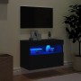 Mueble de TV de pared con luces LED negro 60x30x40 cm de , Muebles TV - Ref: Foro24-837185, Precio: 48,59 €, Descuento: %