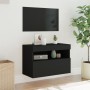 Mueble de TV de pared con luces LED negro 60x30x40 cm de , Muebles TV - Ref: Foro24-837185, Precio: 48,59 €, Descuento: %