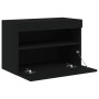 Mueble de TV de pared con luces LED negro 60x30x40 cm de , Muebles TV - Ref: Foro24-837185, Precio: 48,59 €, Descuento: %