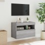 Mueble de TV de pared con luces LED gris Sonoma 60x30x40 cm de , Muebles TV - Ref: Foro24-837193, Precio: 49,99 €, Descuento: %