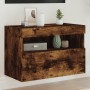 Wall-mounted TV cabinet with LED lights smoked oak 60x30x40 cm by , TV Furniture - Ref: Foro24-837191, Price: 47,99 €, Discou...