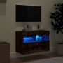 Wall-mounted TV cabinet with LED lights smoked oak 60x30x40 cm by , TV Furniture - Ref: Foro24-837191, Price: 47,99 €, Discou...