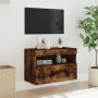 Wall-mounted TV cabinet with LED lights smoked oak 60x30x40 cm by , TV Furniture - Ref: Foro24-837191, Price: 47,99 €, Discou...