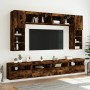 Wall-mounted TV cabinet with LED lights smoked oak 60x30x40 cm by , TV Furniture - Ref: Foro24-837191, Price: 47,20 €, Discou...