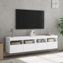 Wand-TV-Schränke mit LED-Leuchten, 2 Stück, weiß, 80 x 30 x 40 cm von , TV-Möbel - Ref: Foro24-837198, Preis: 117,02 €, Rabat...