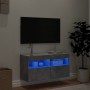 Wall-mounted TV cabinet with LED lights concrete gray 80x30x40 cm by , TV Furniture - Ref: Foro24-837203, Price: 60,26 €, Dis...