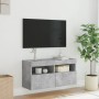 Wall-mounted TV cabinet with LED lights concrete gray 80x30x40 cm by , TV Furniture - Ref: Foro24-837203, Price: 60,26 €, Dis...