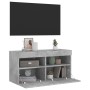 Wall-mounted TV cabinet with LED lights concrete gray 80x30x40 cm by , TV Furniture - Ref: Foro24-837203, Price: 60,26 €, Dis...