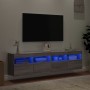 Muebles TV de pared con luces LED 2 uds gris Sonoma 80x30x40 cm de , Muebles TV - Ref: Foro24-837208, Precio: 95,49 €, Descue...