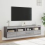 Muebles TV de pared con luces LED 2 uds gris Sonoma 80x30x40 cm de , Muebles TV - Ref: Foro24-837208, Precio: 95,49 €, Descue...