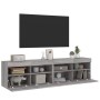 Muebles TV de pared con luces LED 2 uds gris Sonoma 80x30x40 cm de , Muebles TV - Ref: Foro24-837208, Precio: 95,49 €, Descue...