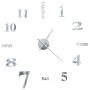 Modern design 3D wall clock 100 cm XXL silver by vidaXL, Wall clocks - Ref: Foro24-50636, Price: 17,99 €, Discount: %